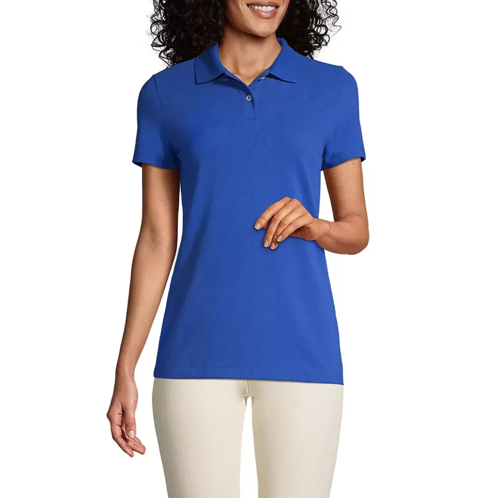 School Uniform Women's Short Sleeve Basic Mesh Polo Shirt