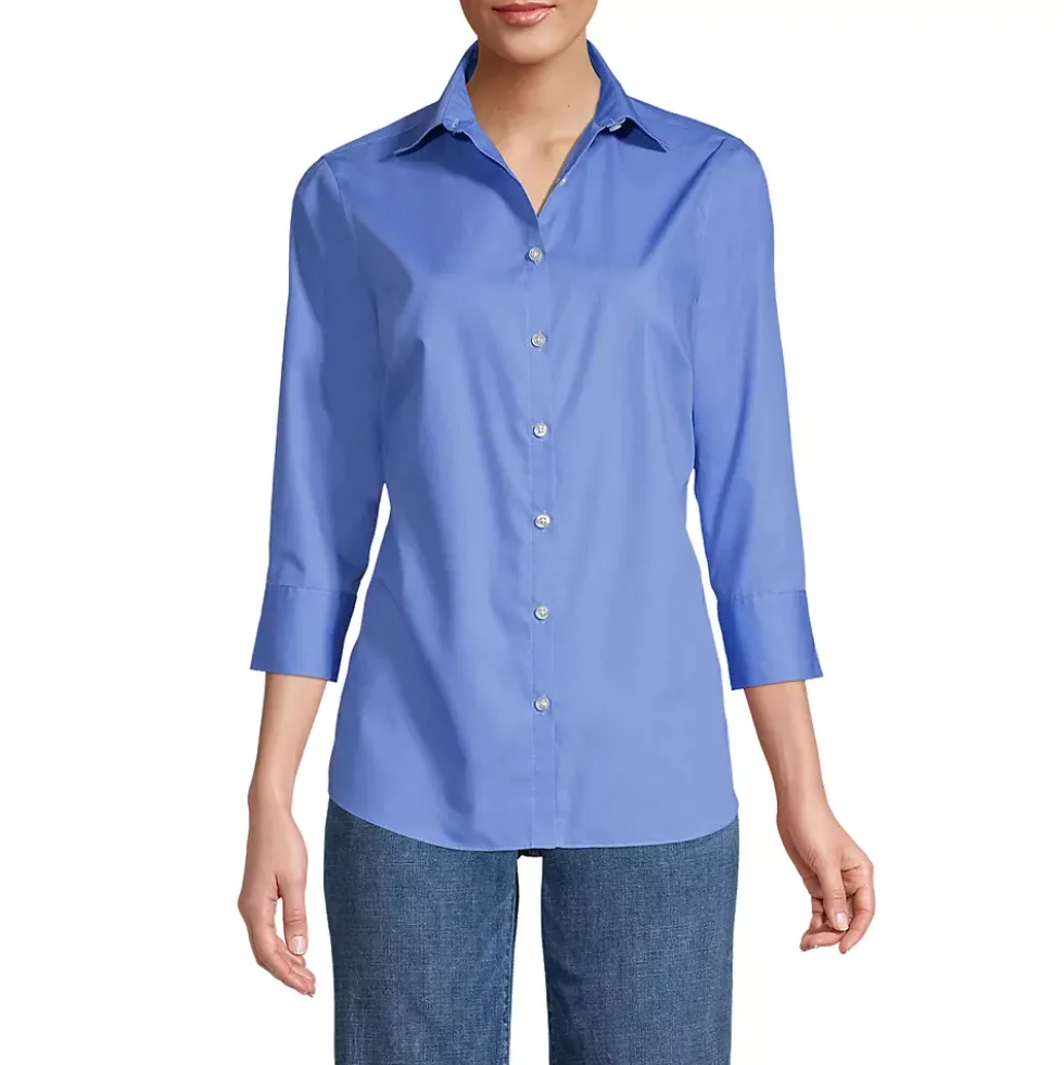 School Uniform Women's 3/4 Sleeve Broadcloth Shirt