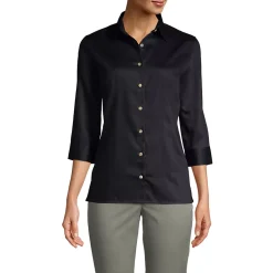 School Uniform Women's 3/4 Sleeve Performance Twill Shirt