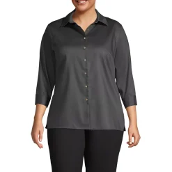School Uniform Women's 3/4 Sleeve Performance Twill Shirt