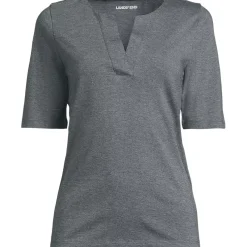 School Uniform Women's Supima Jersey Half Sleeve Splitneck Shirt