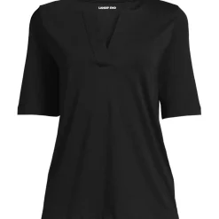 School Uniform Women's Supima Jersey Half Sleeve Splitneck Shirt