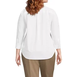 School Uniform Women's Three Quarter Sleeve Broadcloth Easy Shirt