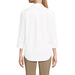School Uniform Women's Three Quarter Sleeve Broadcloth Easy Shirt
