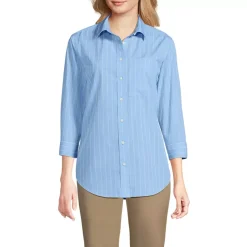 School Uniform Women's Three Quarter Sleeve Broadcloth Easy Shirt