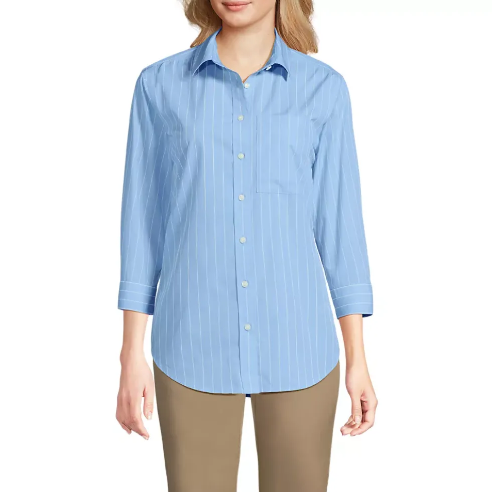 School Uniform Women's Three Quarter Sleeve Broadcloth Easy Shirt