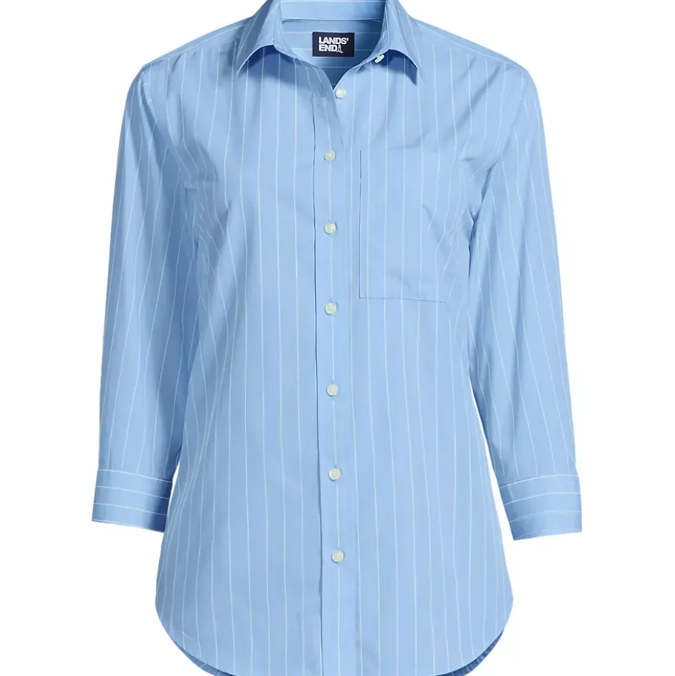 School Uniform Women's Three Quarter Sleeve Broadcloth Easy Shirt
