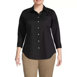 School Uniform Women's Three Quarter Sleeve Broadcloth Easy Shirt
