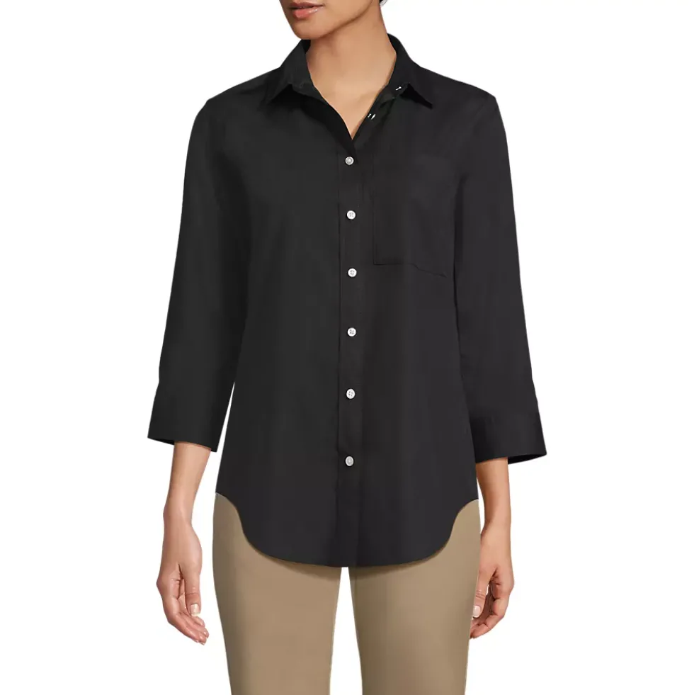 School Uniform Women's Three Quarter Sleeve Broadcloth Easy Shirt