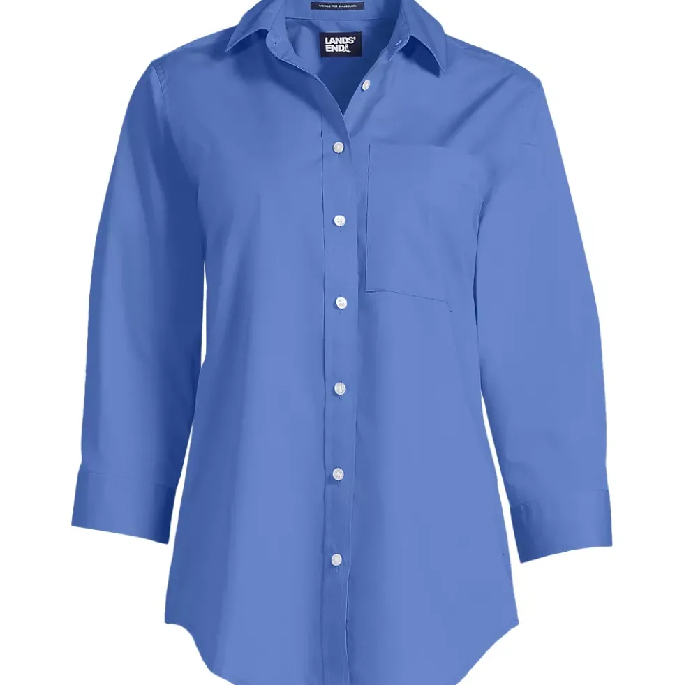 School Uniform Women's Three Quarter Sleeve Broadcloth Easy Shirt