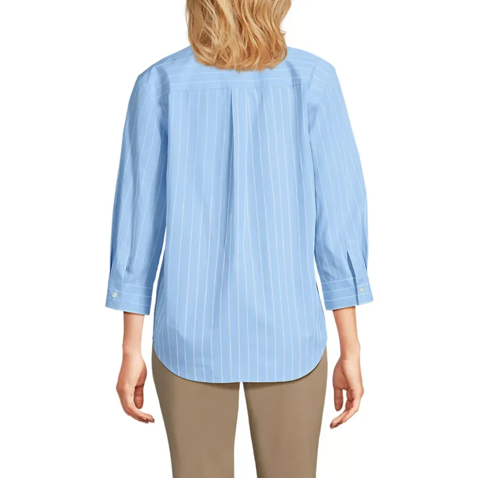 School Uniform Women's Three Quarter Sleeve Broadcloth Easy Shirt