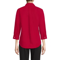 School Uniform Women's Three Quarter Sleeve Broadcloth Easy Shirt