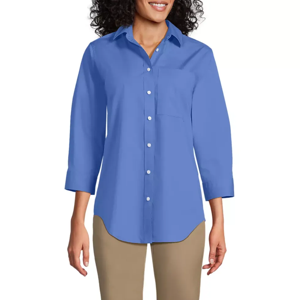 School Uniform Women's Three Quarter Sleeve Broadcloth Easy Shirt