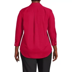 School Uniform Women's Three Quarter Sleeve Broadcloth Easy Shirt