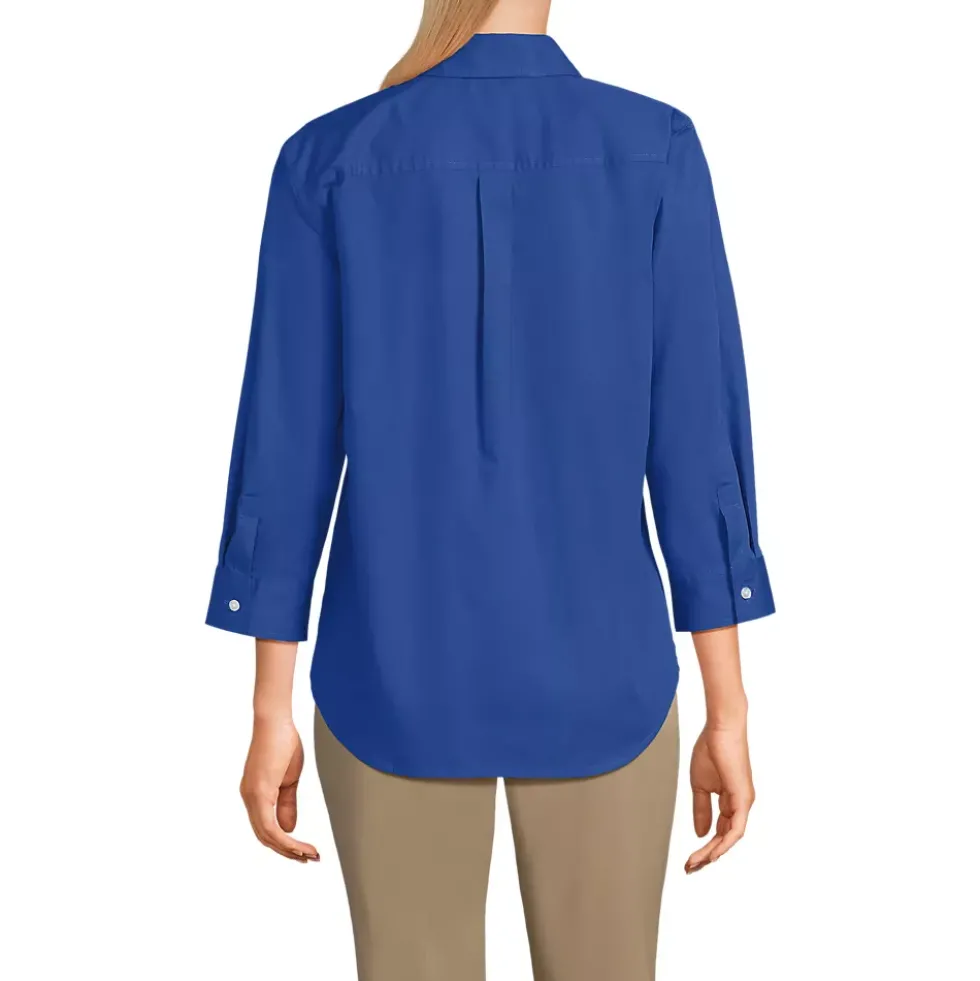 School Uniform Women's Three Quarter Sleeve Broadcloth Easy Shirt