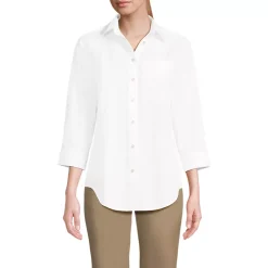 School Uniform Women's Three Quarter Sleeve Broadcloth Easy Shirt