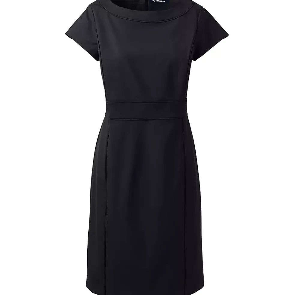School Uniform Women's Washable Wool Piped Sheath Dress
