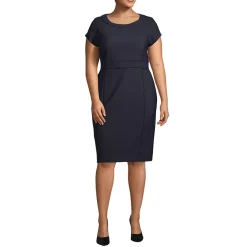 School Uniform Women's Washable Wool Piped Sheath Dress