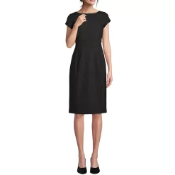 School Uniform Women's Washable Wool Piped Sheath Dress