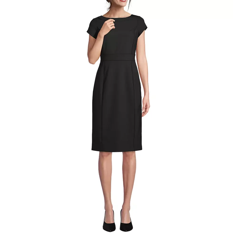 School Uniform Women's Washable Wool Piped Sheath Dress