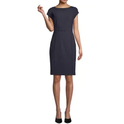 School Uniform Women's Washable Wool Piped Sheath Dress