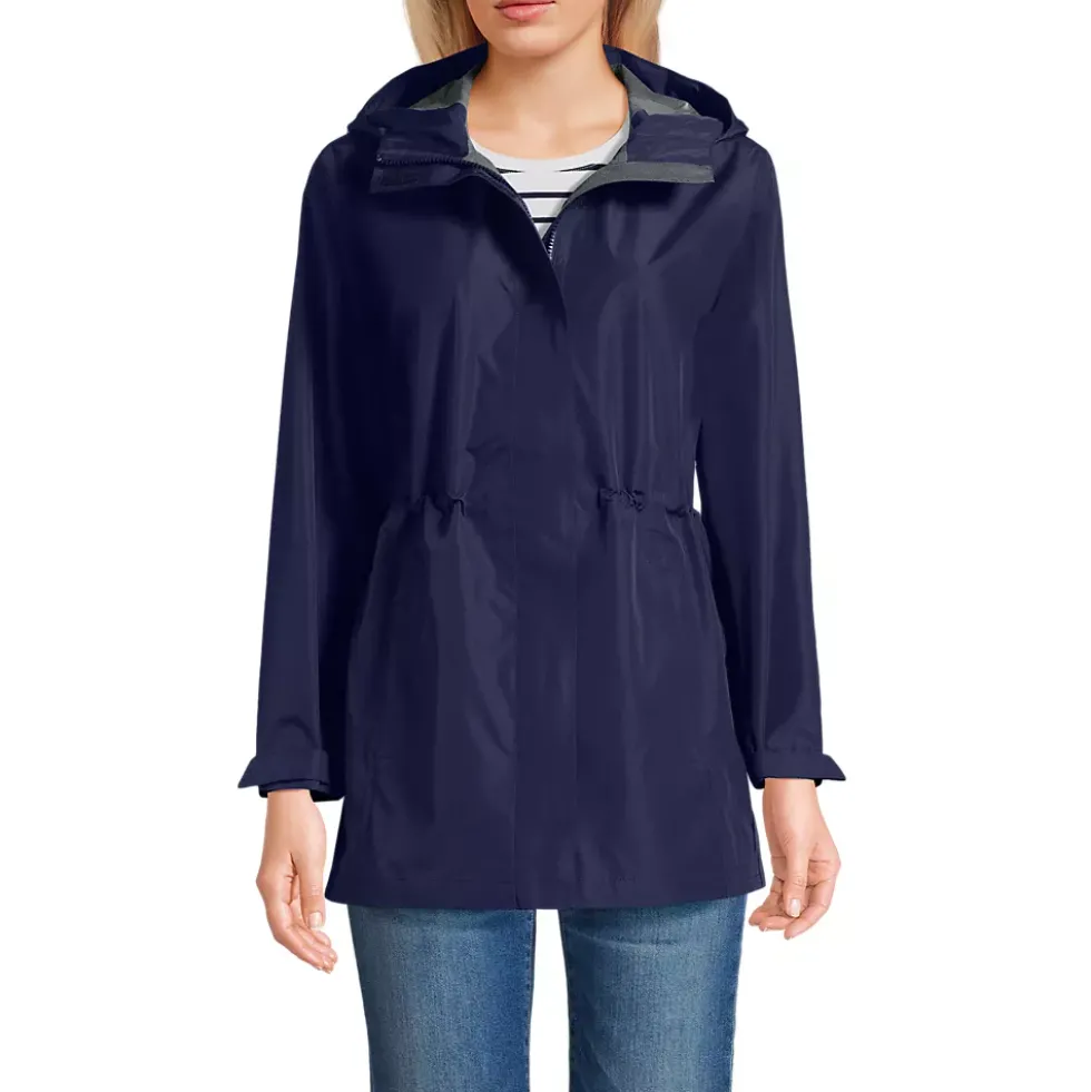 School Uniform Women's Waterproof Hooded Packable Rain Jacket