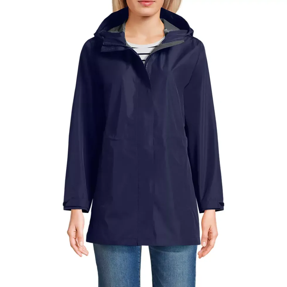 School Uniform Women's Waterproof Hooded Packable Rain Jacket