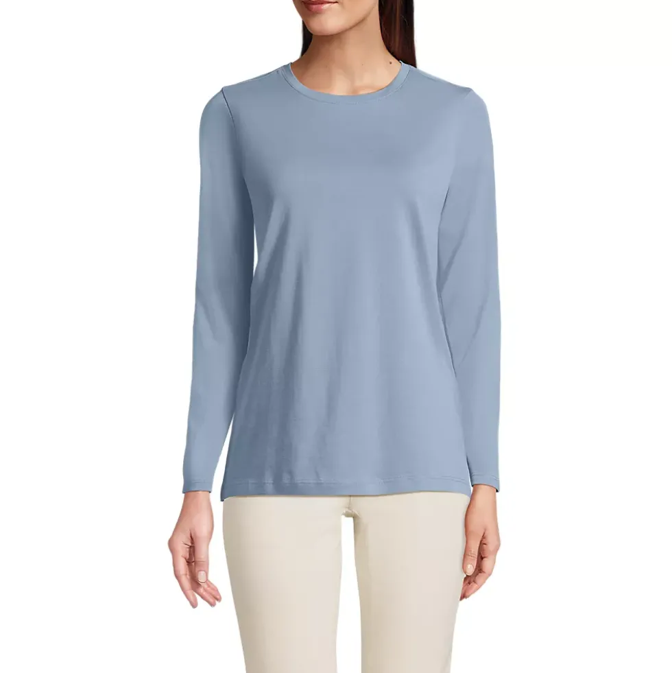 Supima Cotton Long Sleeve Crewneck T-Shirt