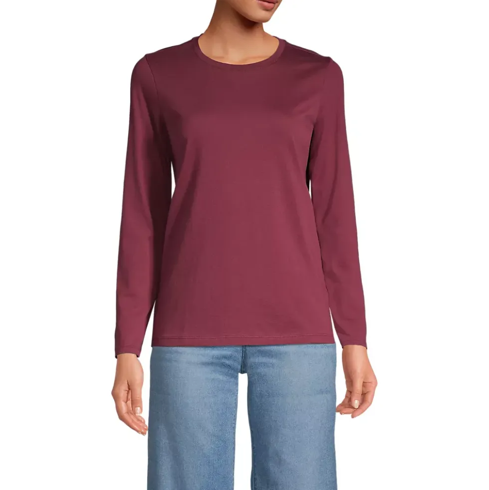 Supima Cotton Long Sleeve Crewneck T-Shirt