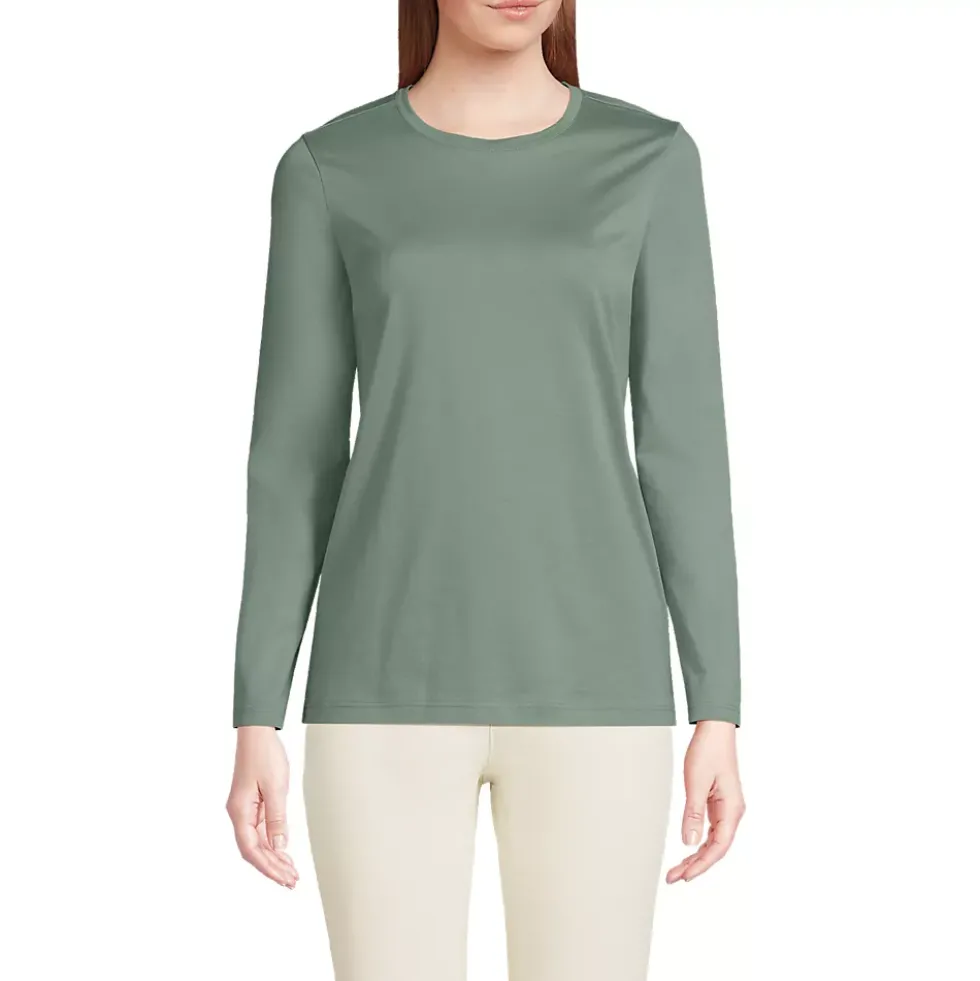 Supima Cotton Long Sleeve Crewneck T-Shirt