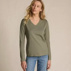 Supima Cotton Long Sleeve V-Neck T-Shirt