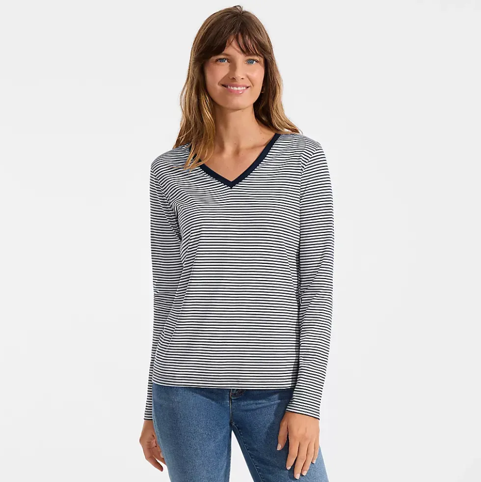 Supima Cotton Long Sleeve V-Neck T-Shirt