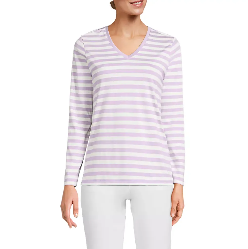 Supima Cotton Long Sleeve V-Neck T-Shirt