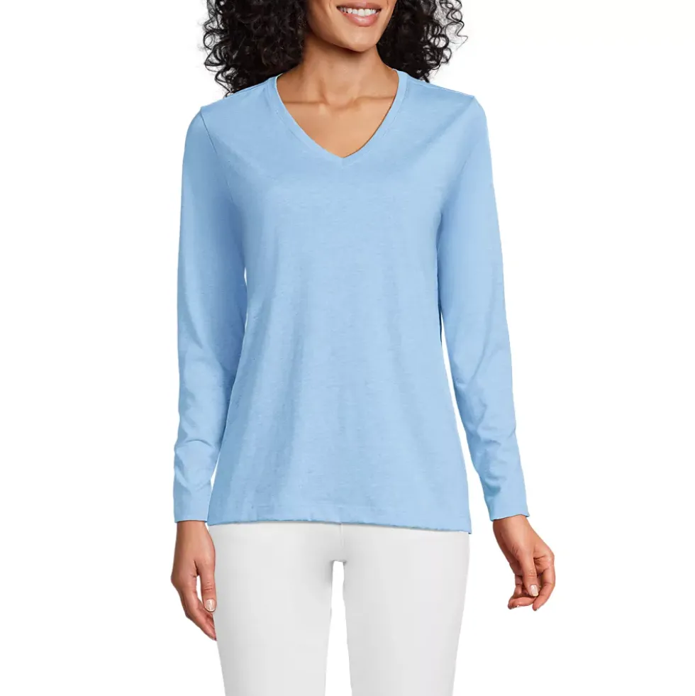 Supima Cotton Long Sleeve V-Neck T-Shirt