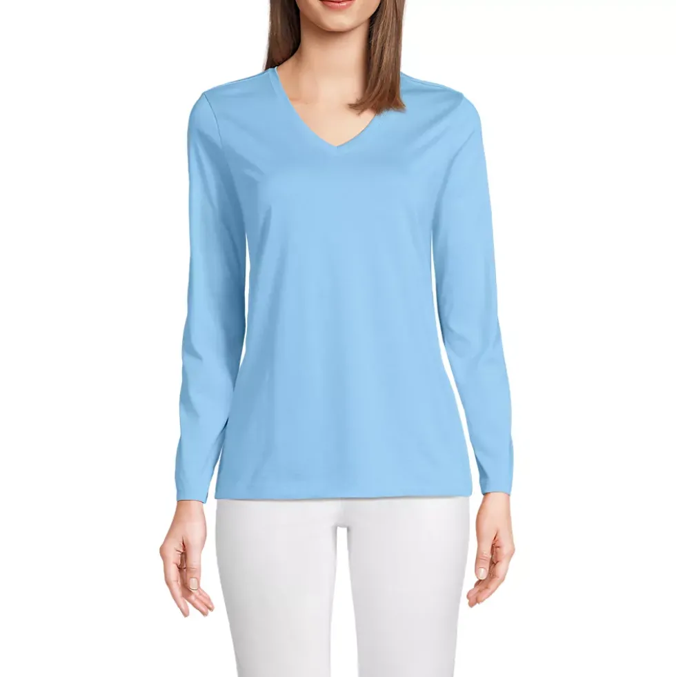 Supima Cotton Long Sleeve V-Neck T-Shirt