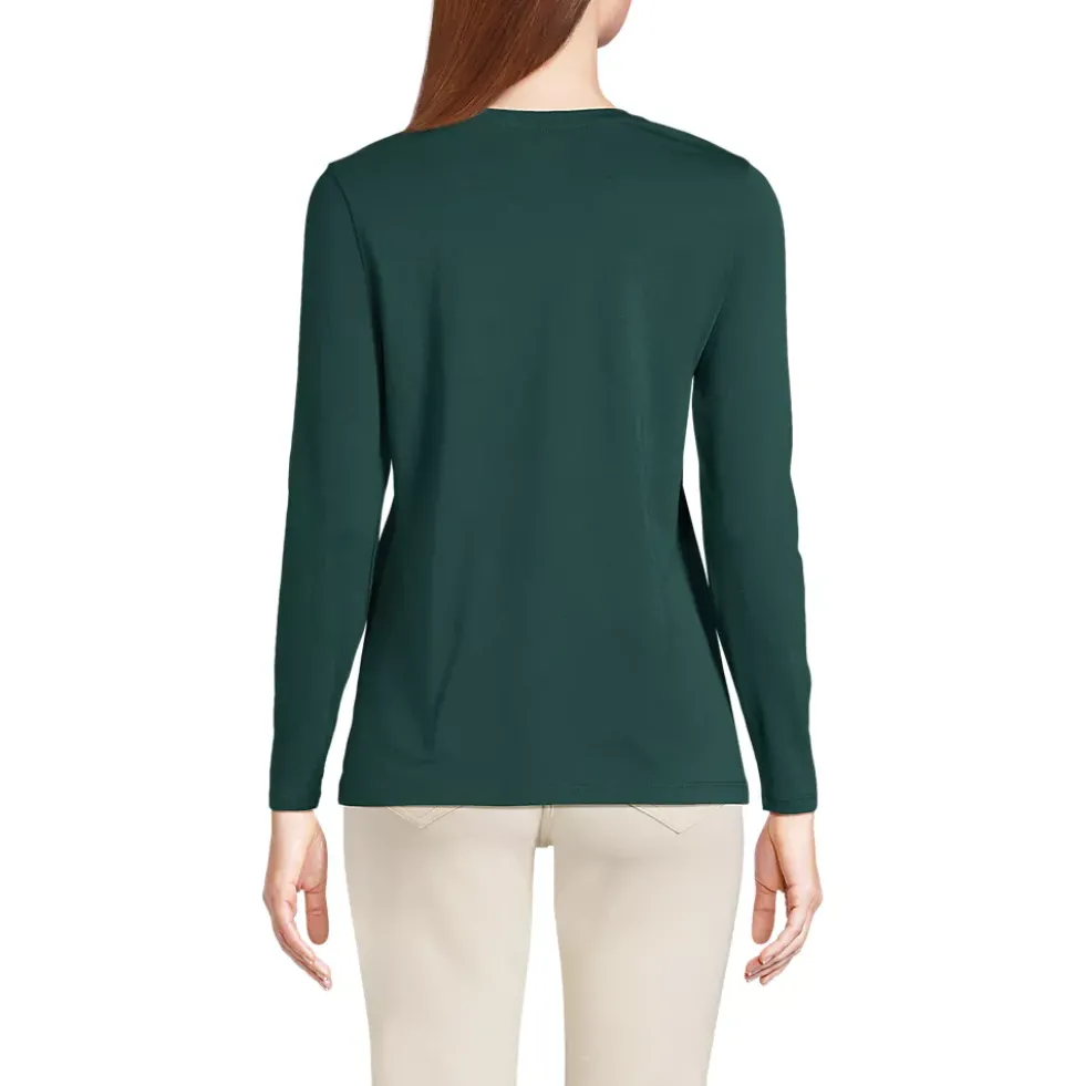 Supima Cotton Long Sleeve V-Neck T-Shirt