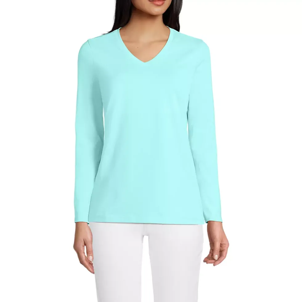 Supima Cotton Long Sleeve V-Neck T-Shirt