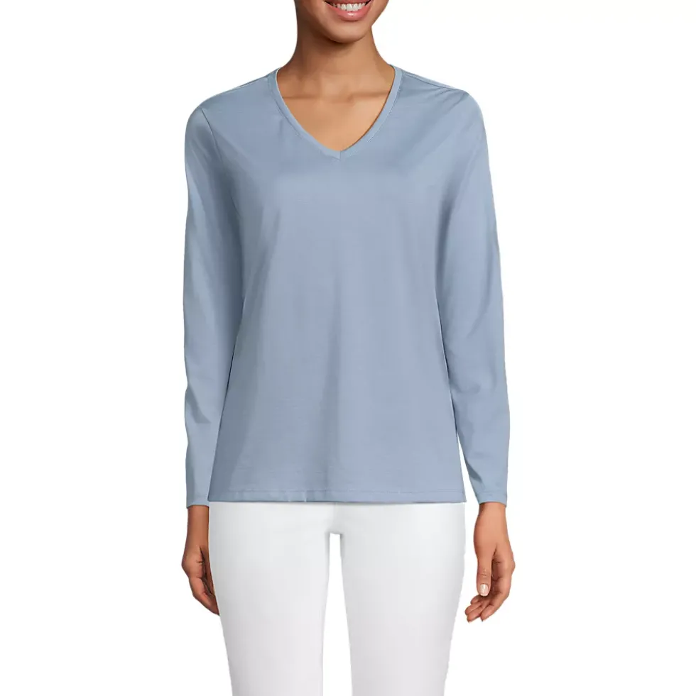 Supima Cotton Long Sleeve V-Neck T-Shirt