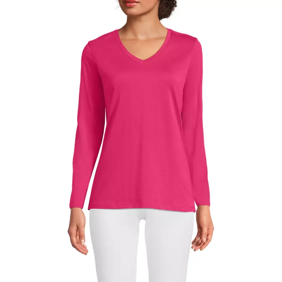 Supima Cotton Long Sleeve V-Neck T-Shirt