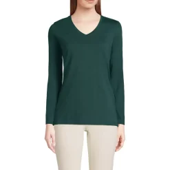 Supima Cotton Long Sleeve V-Neck T-Shirt