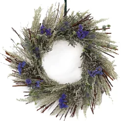 Teufel 18" Dried Blue Statice Wreath