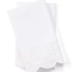300 Thread Count Cotton Percale Eyelet Bed Sheet Set
