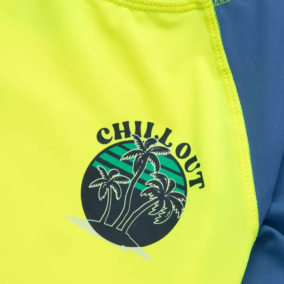 Toddlers Chlorine Resistant Short Sleeve Rashguard Swim Set