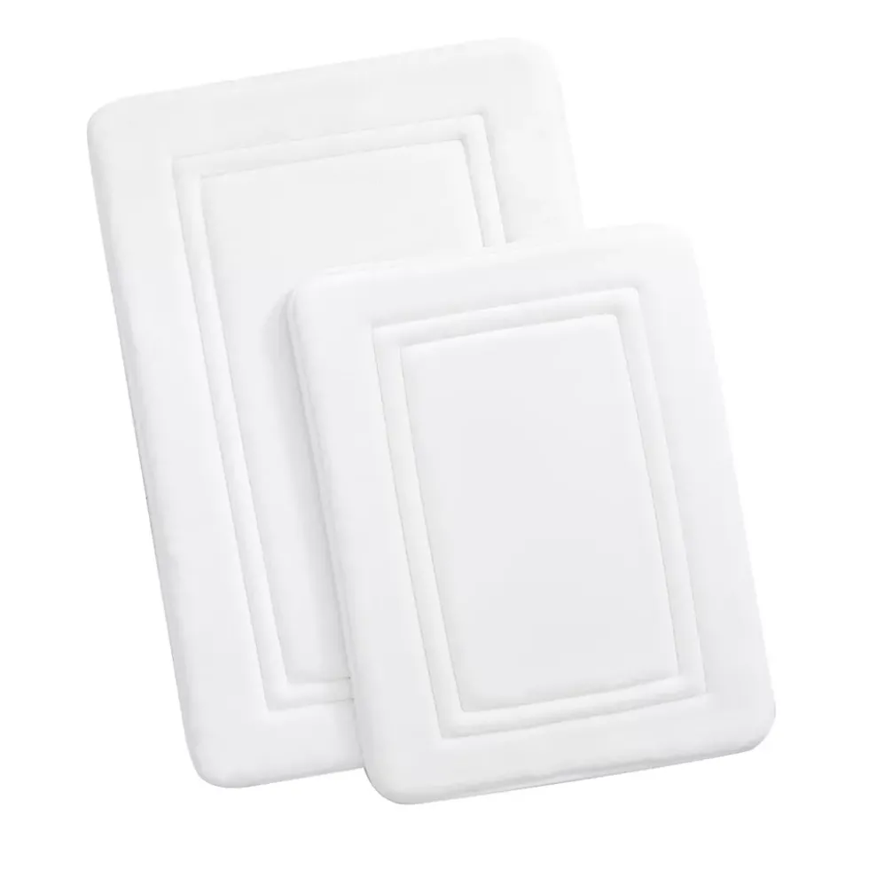 Truly Calm HeiQ AntiMicrobial Memory Foam Bath Rugs- Set of 2