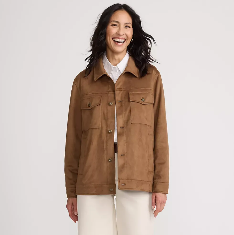 Unisex Faux Suede Trucker Jacket