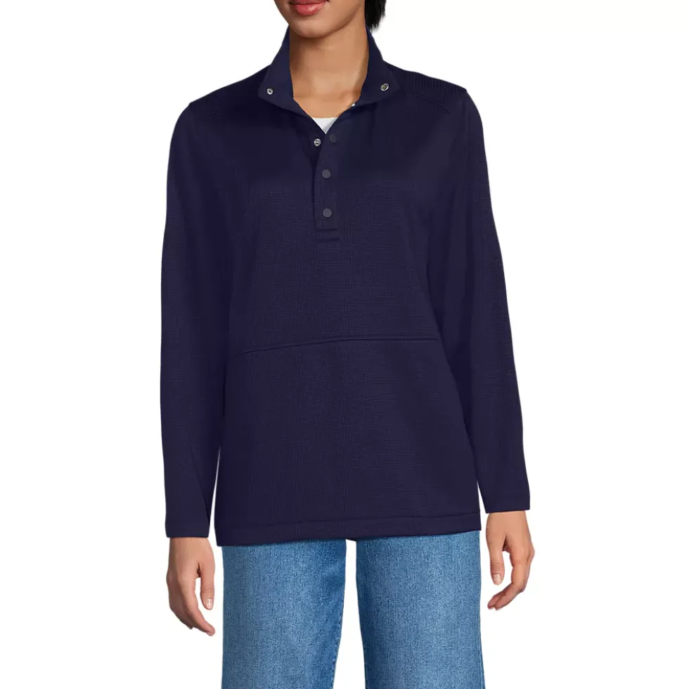 Unisex Grid Tech Snapneck Pullover Shirt