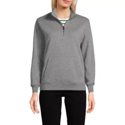 Unisex Long Sleeve Quarter Zip Mock Neck Sweatshirt