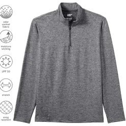 Unisex Rapid Dry Space Dye Quarter Zip Pullover Shirt