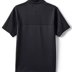 Unisex Short Sleeve Quarter Zip Textured Polo Shirt