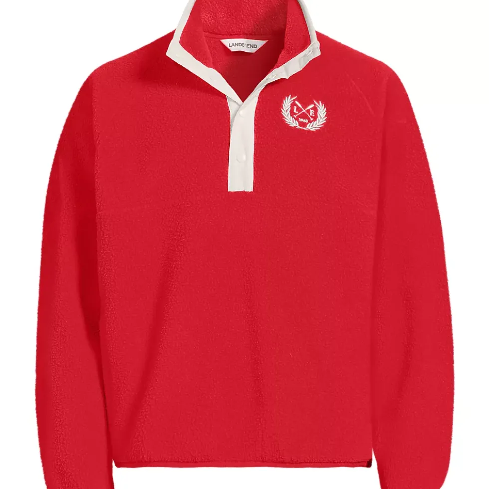 Unisex Snap Neck Fleece Pullover